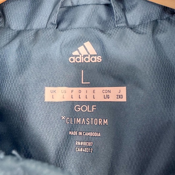 Pinehurst Golf Jacket Mens Large Blue Adidas Climastorm 1/4 Zip Windbreaker - Picture 4 of 12